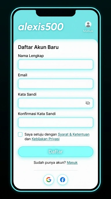 Daftar Akun Baru di alexis500 untuk Pengguna Android