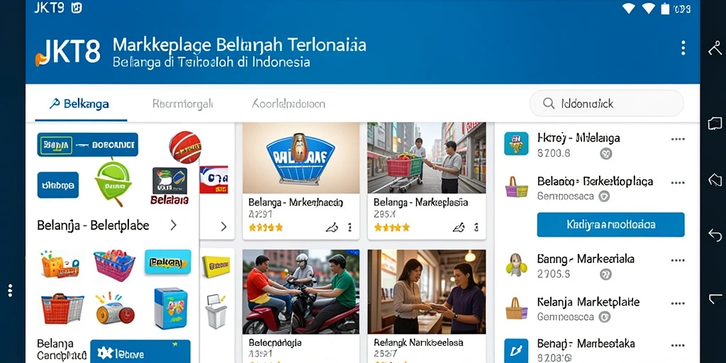 Antarmuka JKT8 yang menarik dan fungsional untuk belanja online.