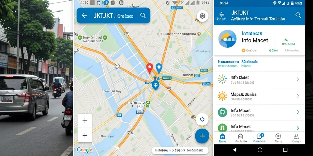 Antarmuka utama JKTJKT menampilkan kondisi lalu lintas secara real-time.
