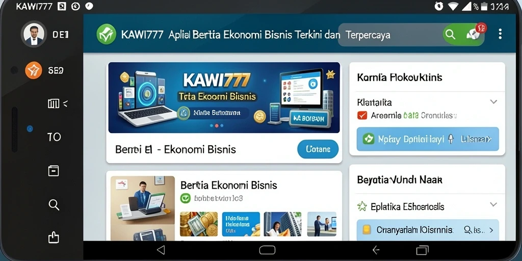 Tampilan antarmuka aplikasi KAWI777 yang sederhana dan informatif.