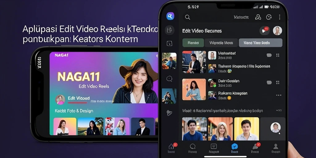 Tampilan antarmuka aplikasi NAGA11 untuk Edit Video Reels yang menarik dan mudah digunakan.