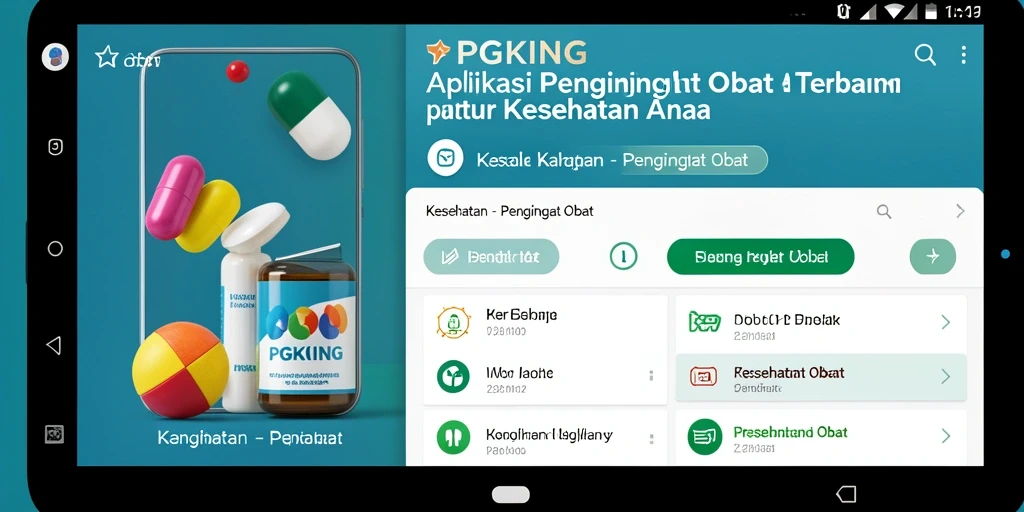 Tampilan antarmuka PGKING yang menampilkan pengingat obat yang jelas dan informatif.