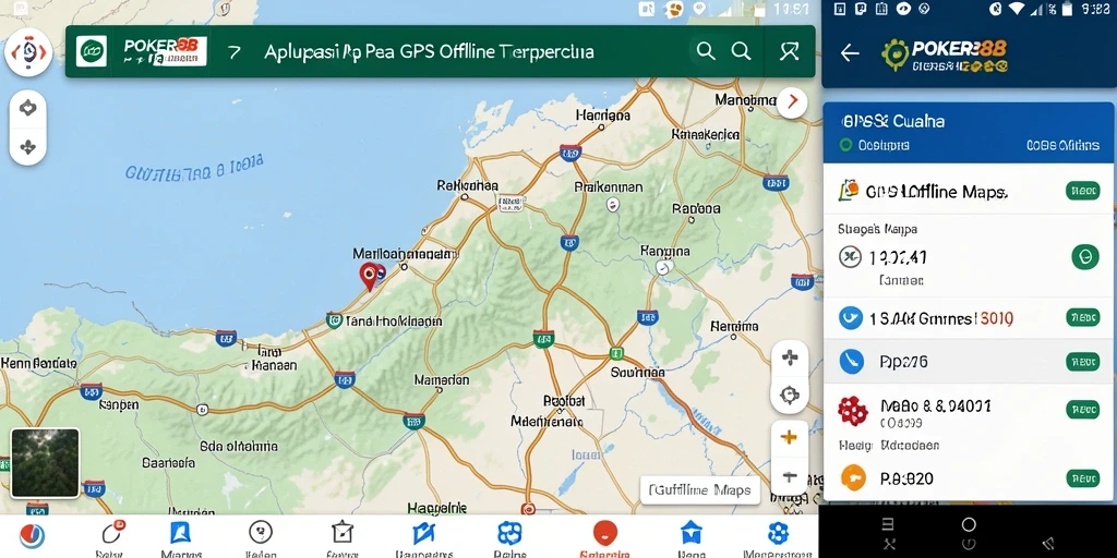 Antarmuka aplikasi GPS Offline POKER88 yang user-friendly.