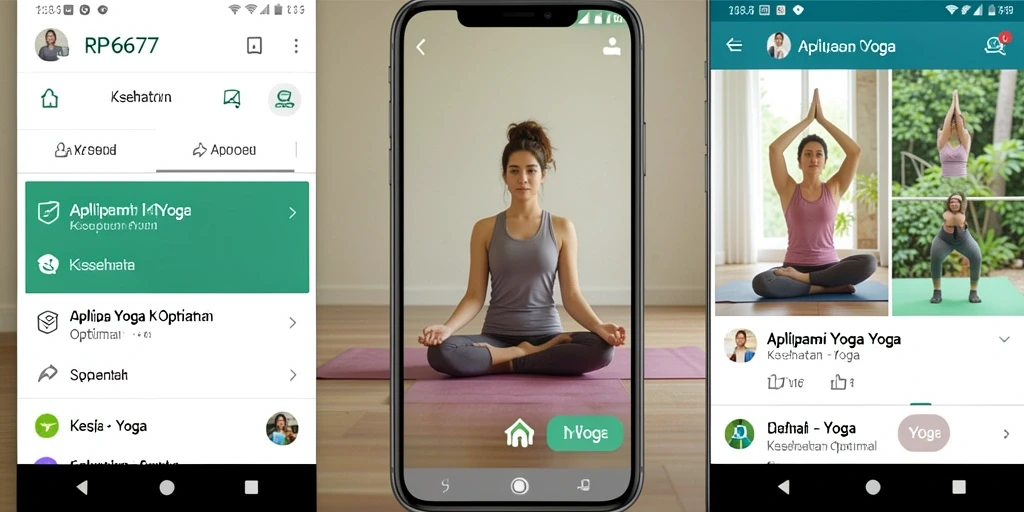 Tampilan antarmuka RP6677 yang menampilkan latihan yoga.