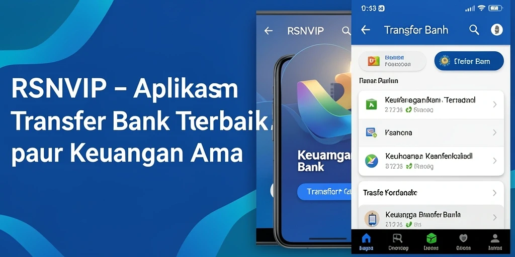 Tampilan antarmuka RSNVIP yang menawan untuk Transfer Bank.