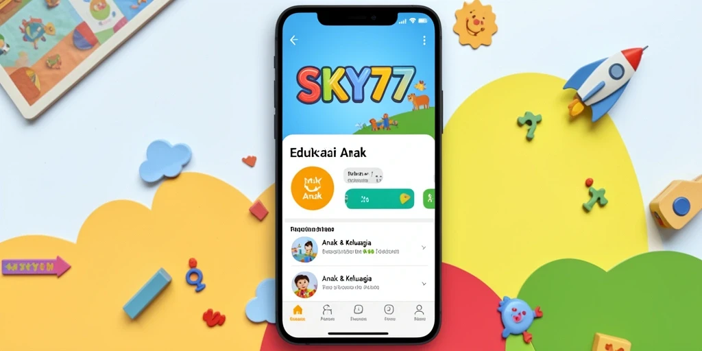 Tampilan antarmuka aplikasi SKY77 yang ramah anak.