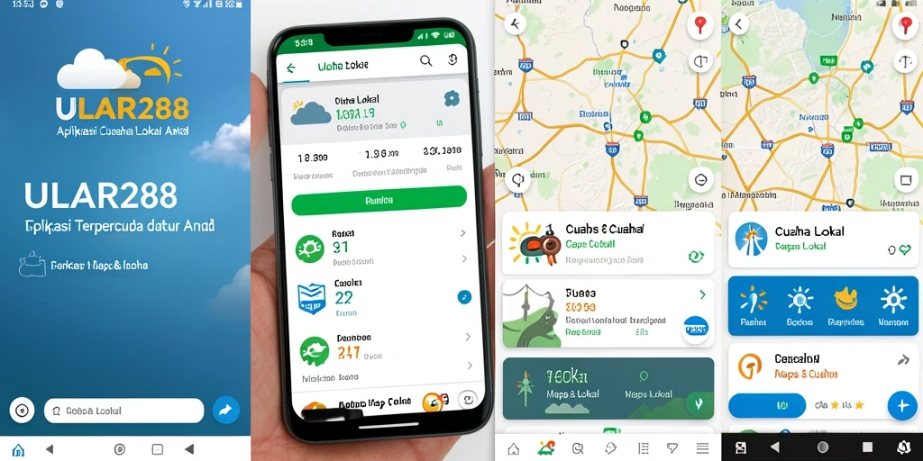 Antarmuka aplikasi Cuaca Lokal ULAR288 yang informatif dan menarik.